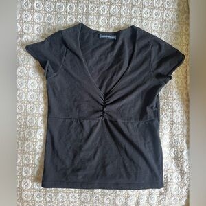 Brandy Melville Gina Scoop Neck T-Shirt - One size, Black